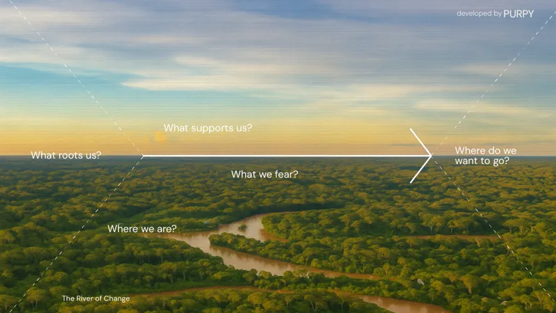 The River of Change: perguntas-guia sobre a vista aérea de um rio